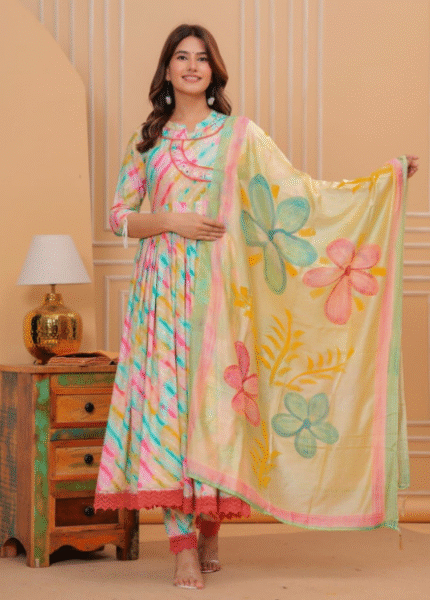 Lahariya digital muslin suit